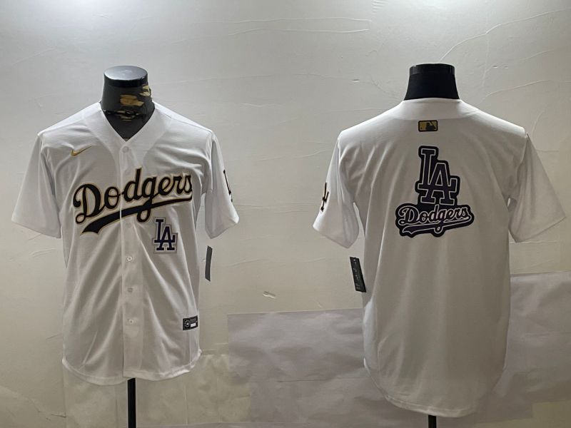 Men Los Angeles Dodgers Blank White Game 2024 Nike MLB Jersey style 12055